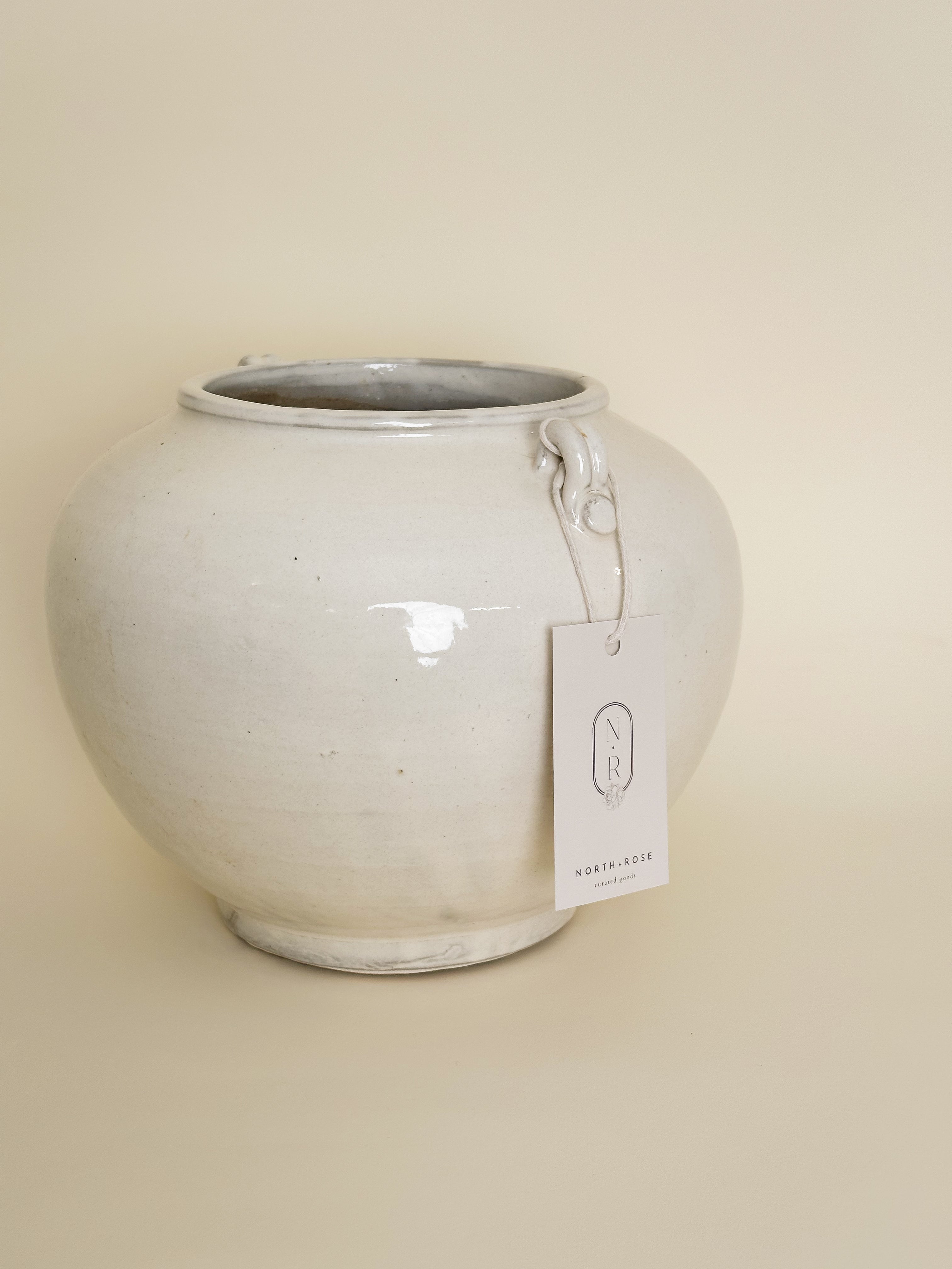 Cream Glazed Vintage Inspired Pot image 2