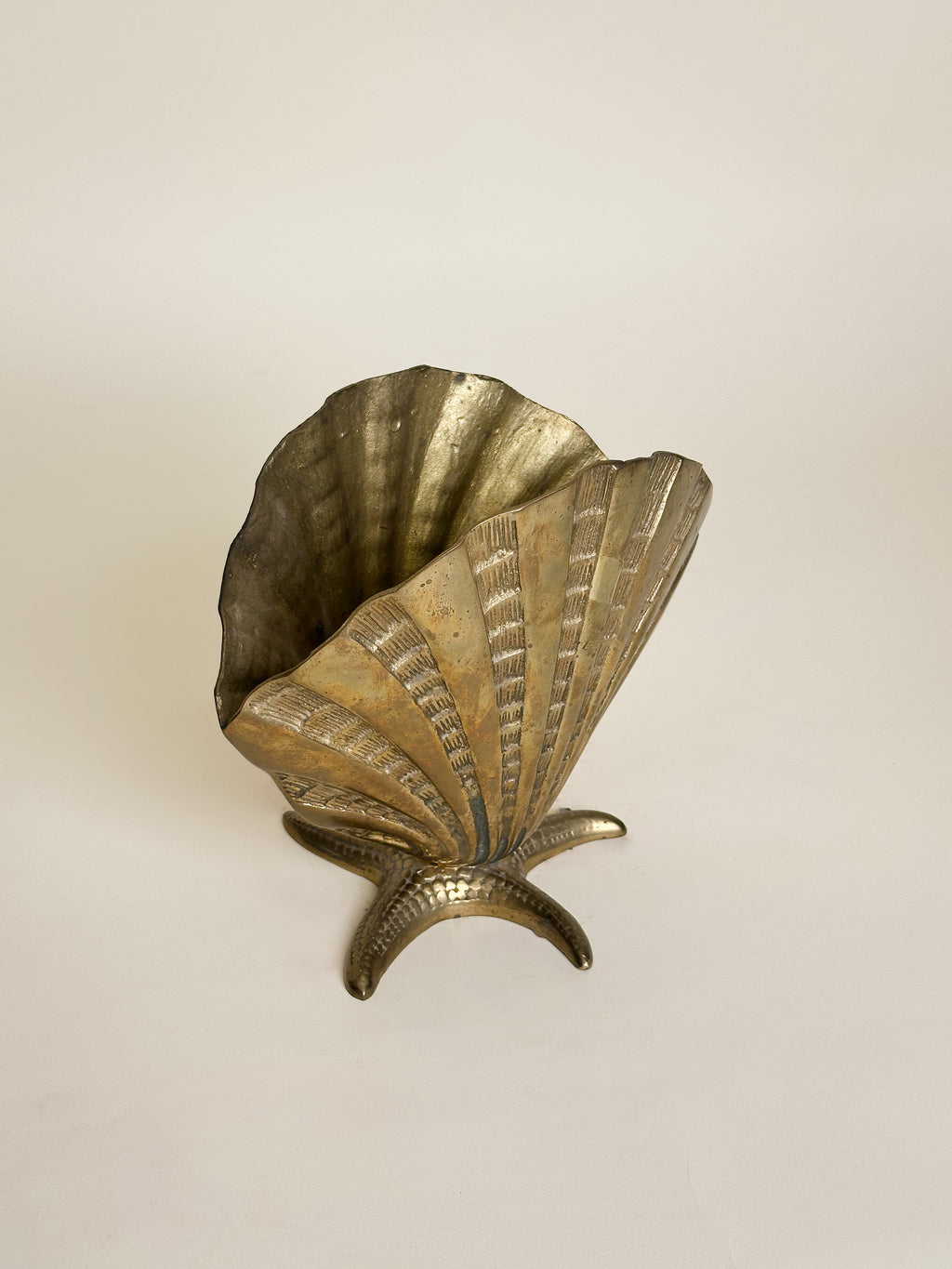 Vintage Brass Shell Vase image 1
