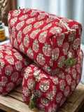 Block Printed and Handmade large waterproof toiletry pouch
