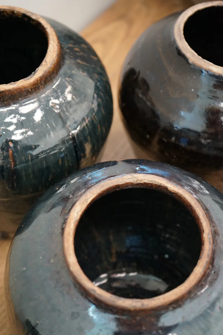 Glazed Black Vintage Pot image 5