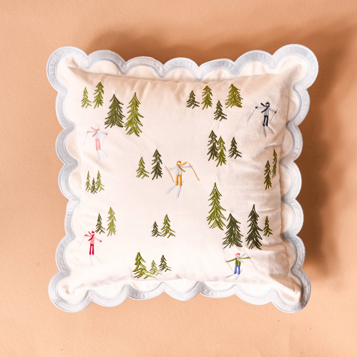 Scalloped Square Throw Pillow-Aprés Ski