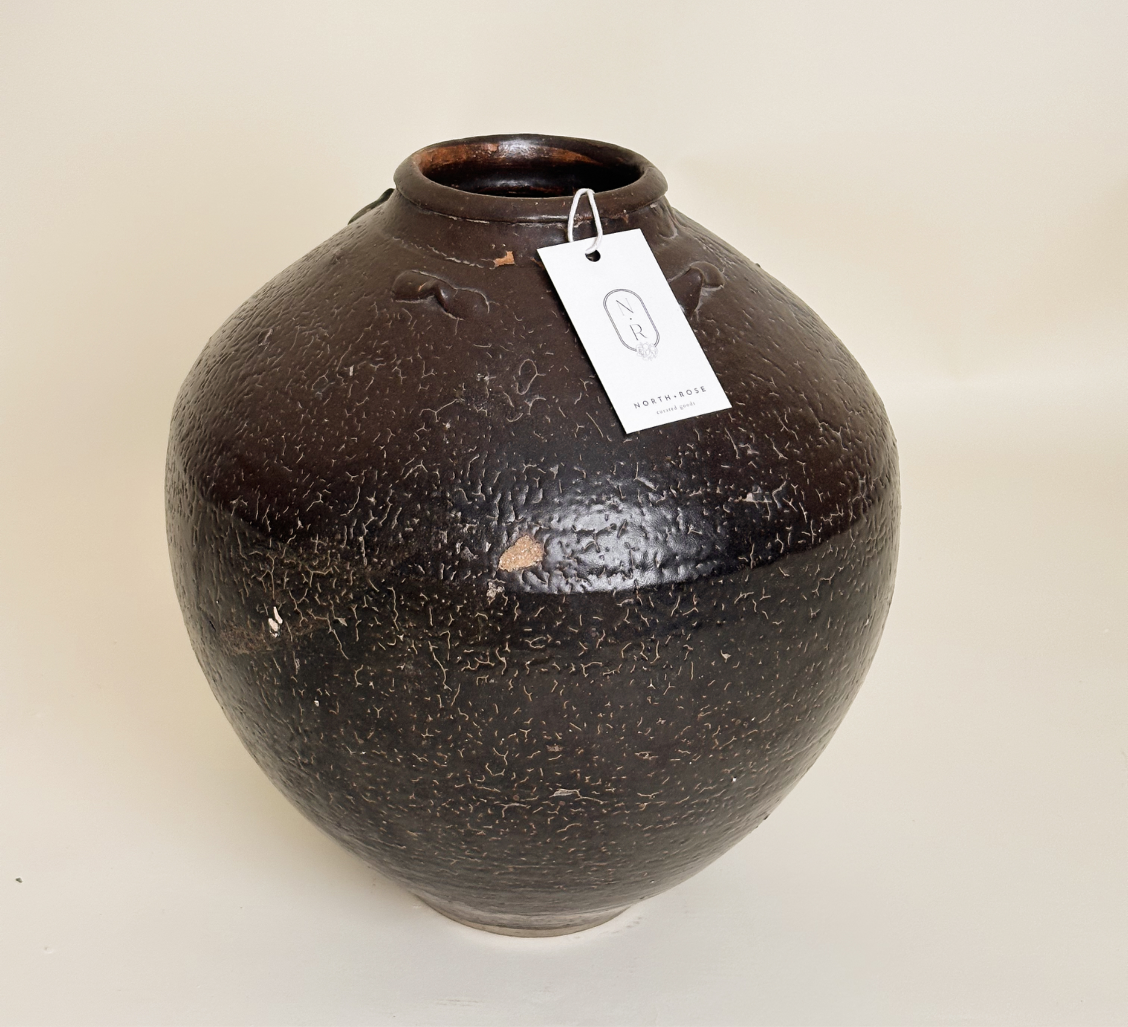 Glazed Brown Vintage Pot image 1