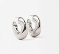 Wave-Puffy Hoop- Steel Earrings- 14K gold or Silver