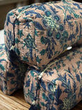 Block Printed and Handmade large waterproof toiletry pouch