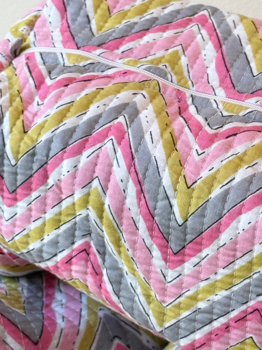 Block Printed and Handmade large waterproof toiletry pouch
