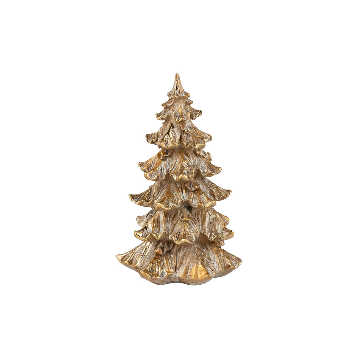 Antique Gold Finish Resin Fir Tree - 5 inches