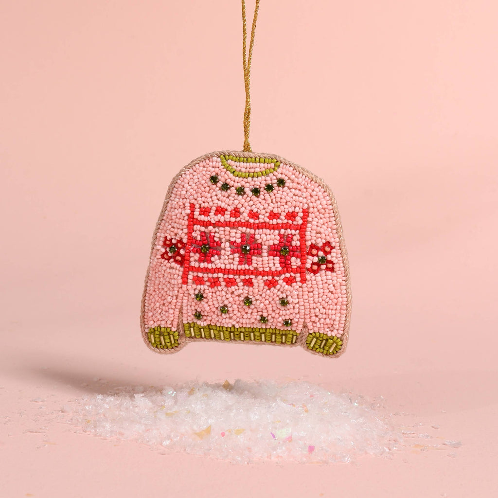 Handcrafted Beaded Ornament-Christmas Sweater