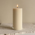 Amelia Pinstripe Pillar Candle image 0