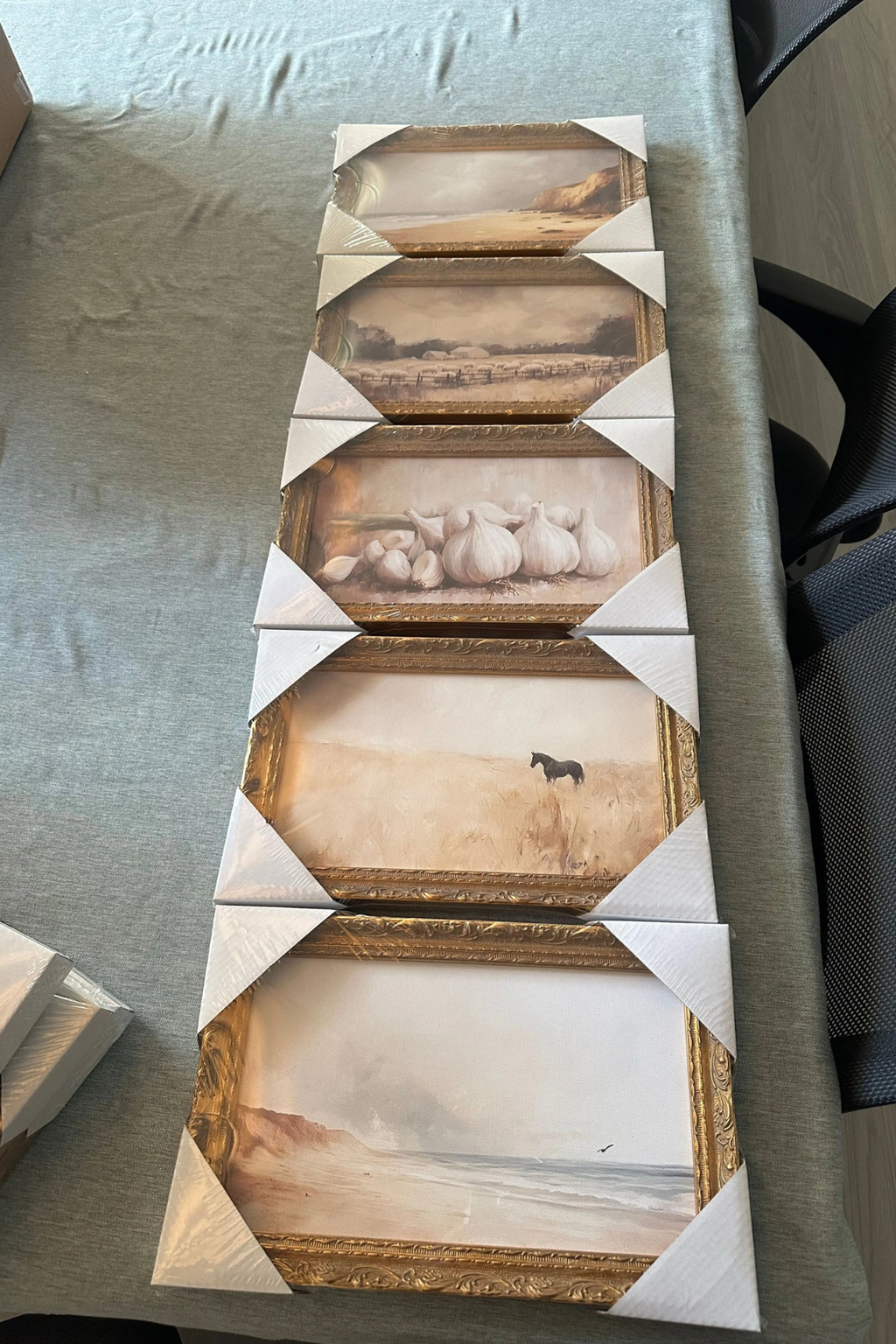 Vintage Seaside | French Brass Inspired Gold Mould Framed Art
