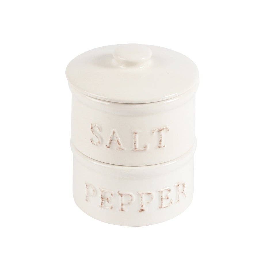 Statement Stacked Salt & Pepper Pinch White