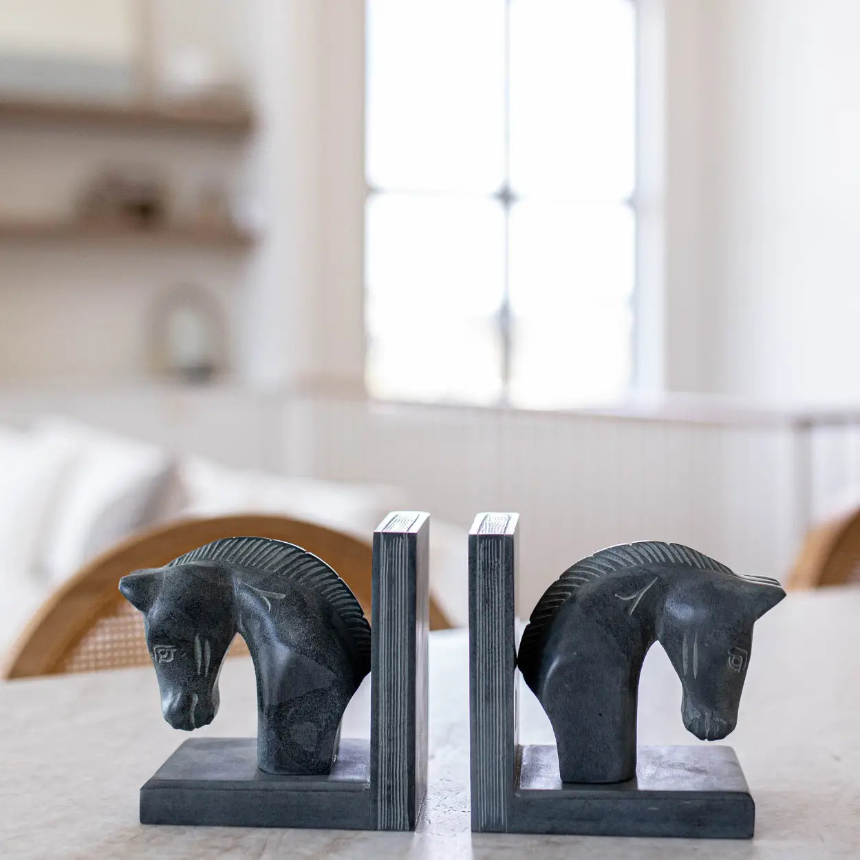 Hand Carved Horse Book Ends image 2