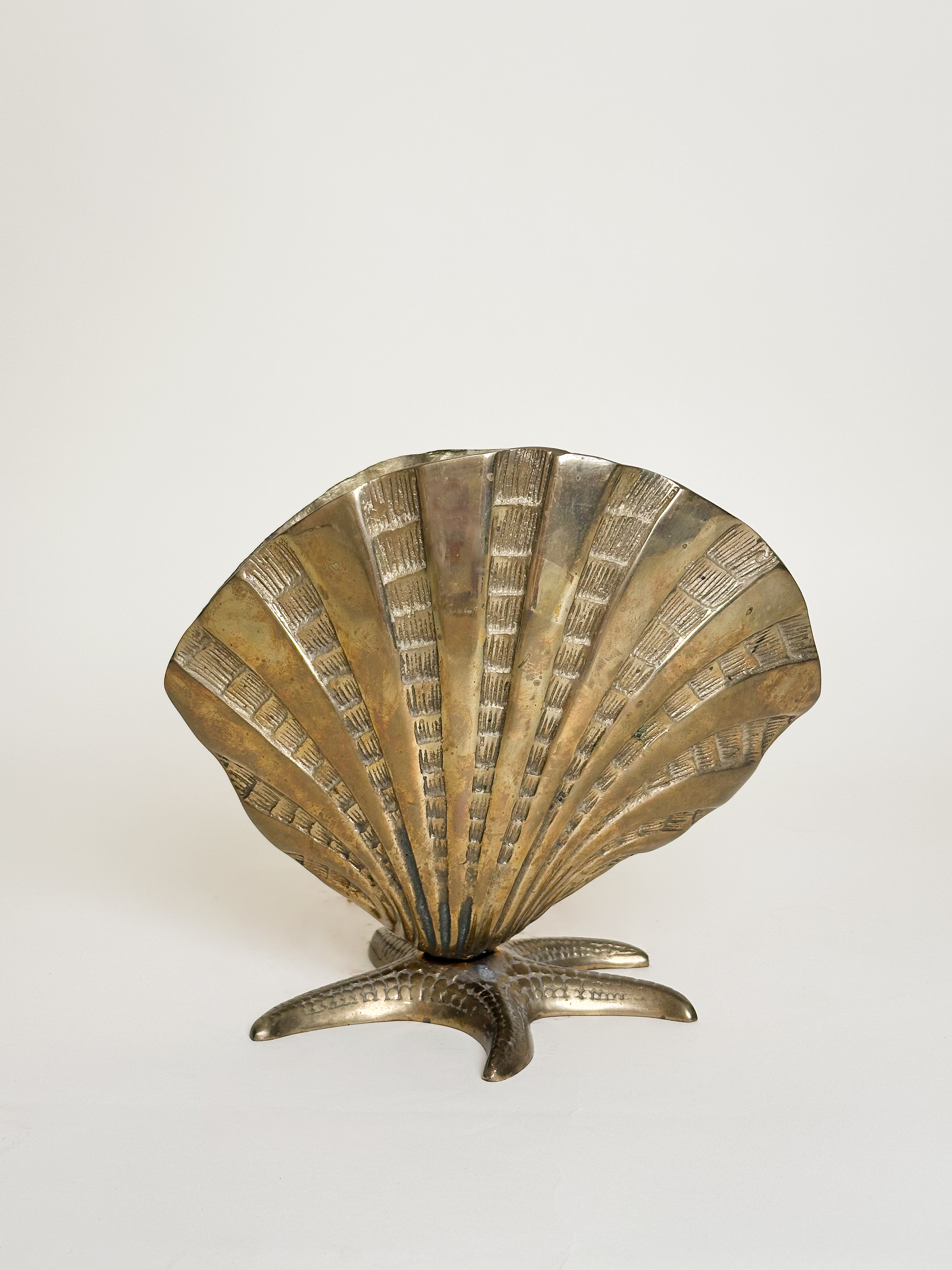 Vintage Brass Shell Vase image 2