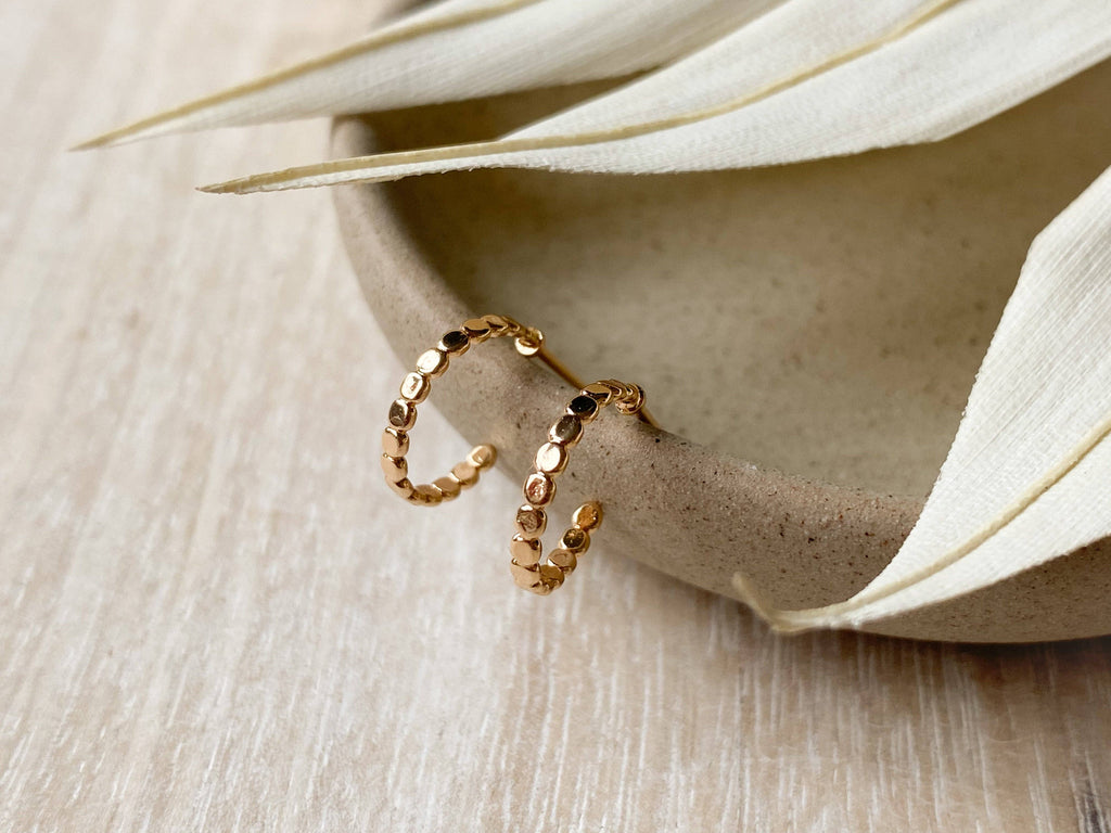 Delia Gold Plated Brass Hoop Earrings