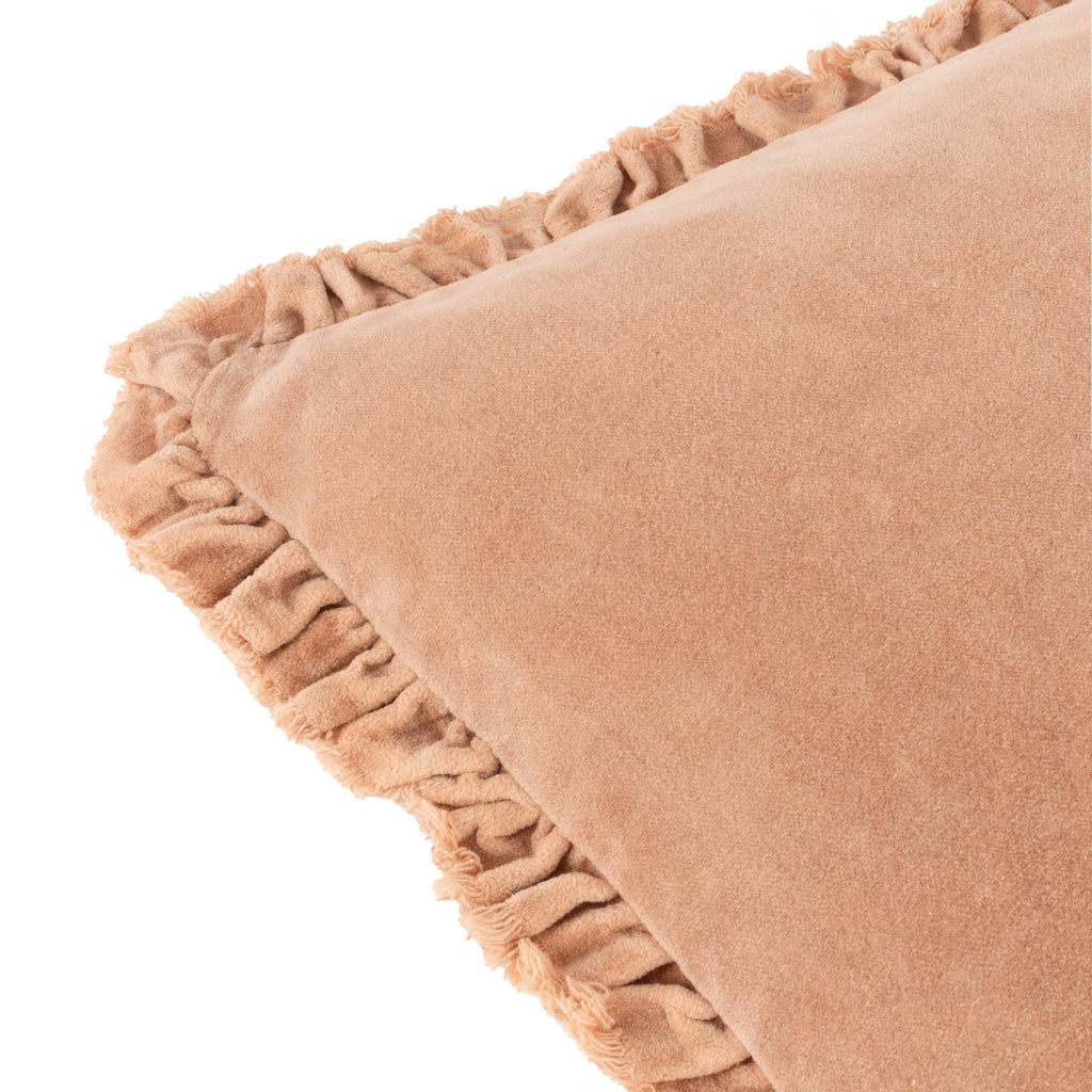 Washed Cotton Velvet Cushion Cover Cashew
