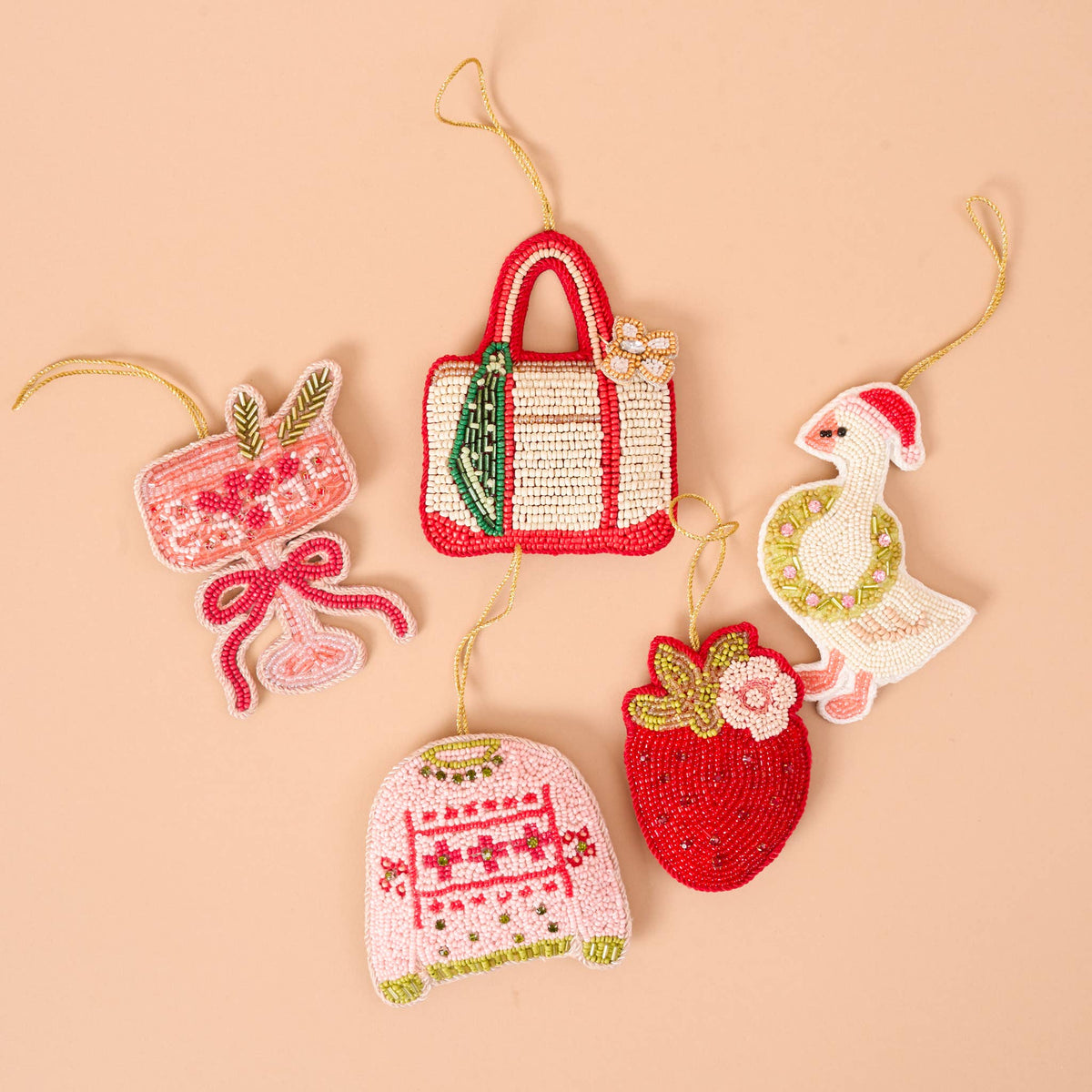 Handcrafted Beaded Ornament-Merry Silly Goose