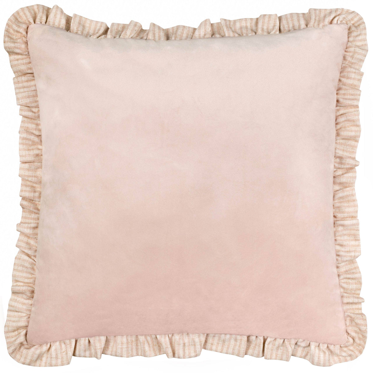 Ruffle Matte Velvet Cushion Cover Pink