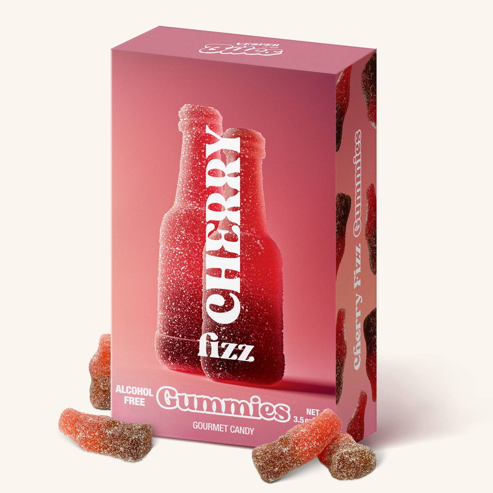 Cherry Fizz Gummies, Chewy Candies, All natural