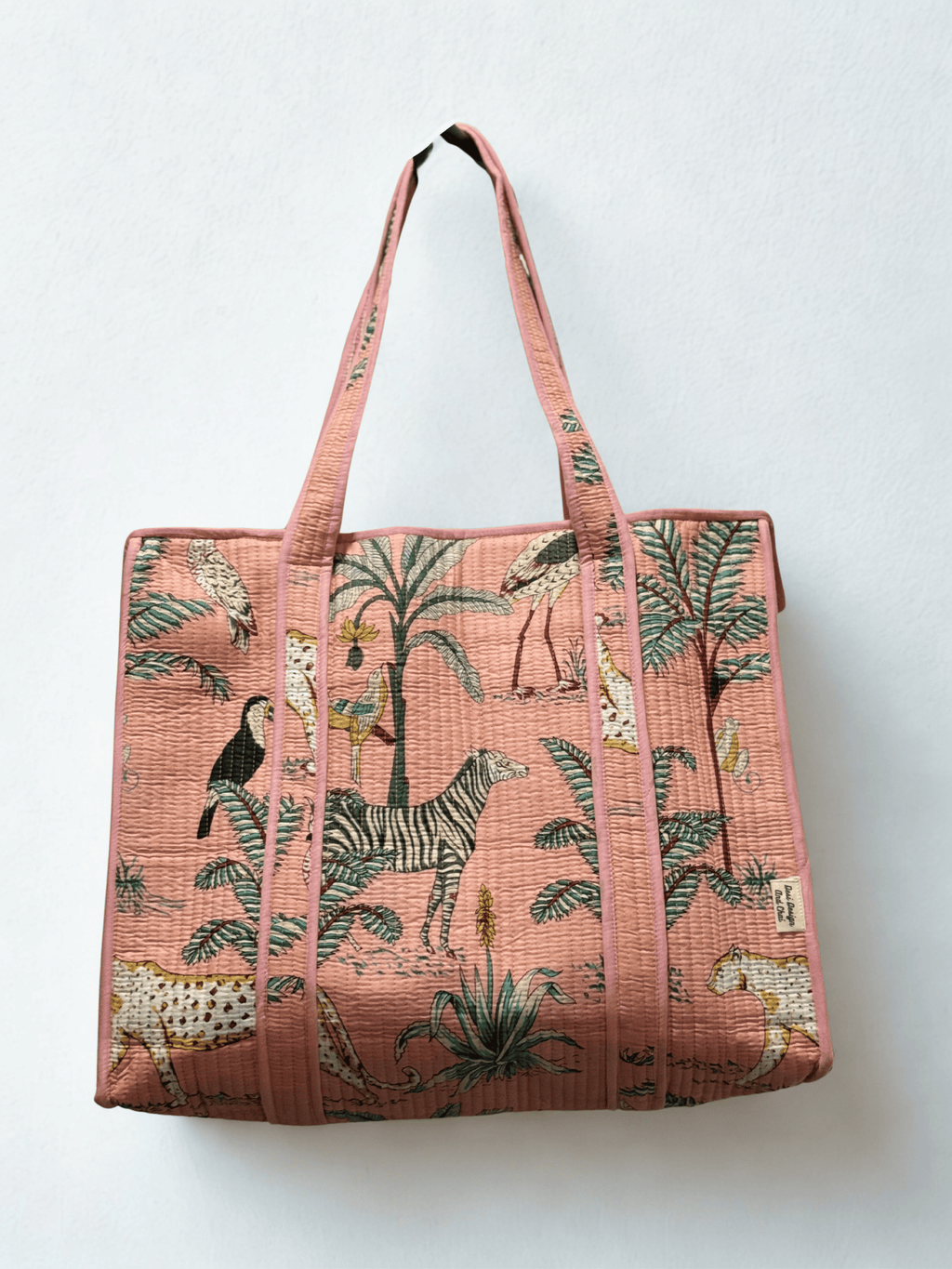 Block Printed and Handmade floral tote bag