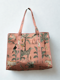 Block Printed and Handmade floral tote bag