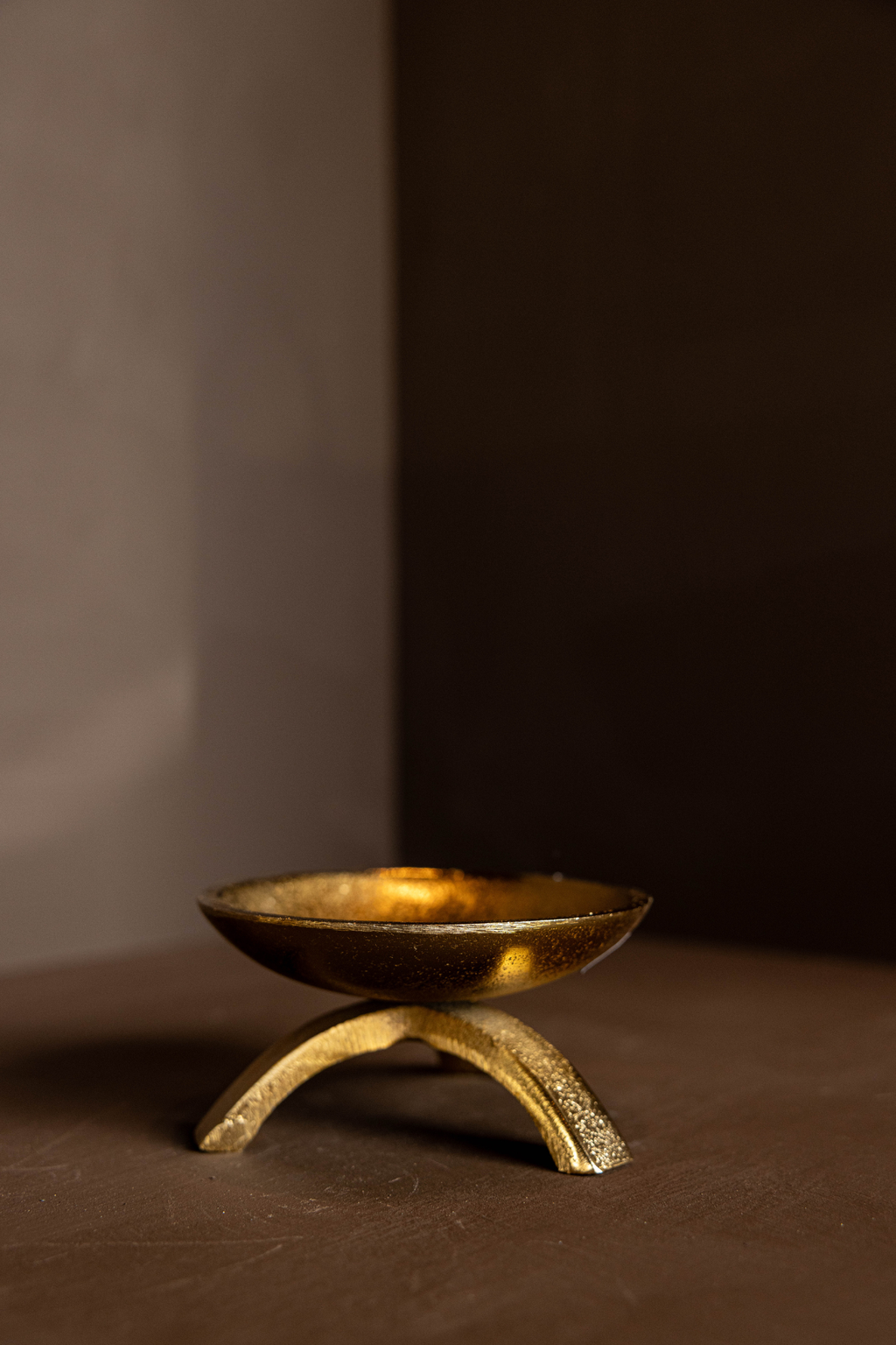 Brass Inspired Tripod Pillar Candle Holder