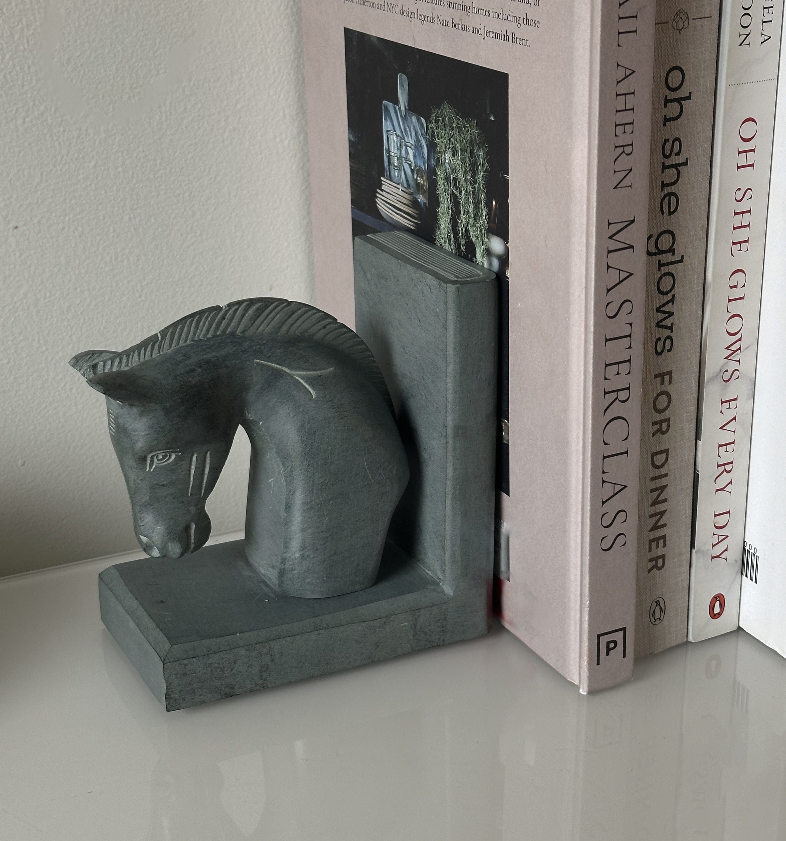 Hand Carved Horse Book Ends image 3