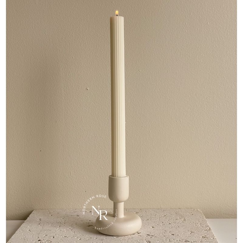 Clara Pinstripe Taper Candle image 0
