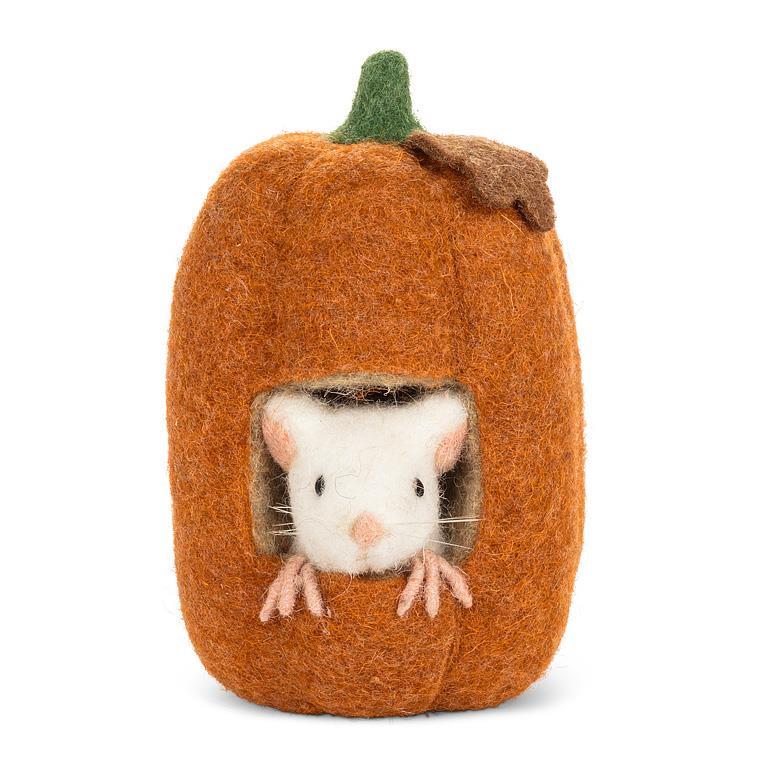Felt Pumpkin With Mouse